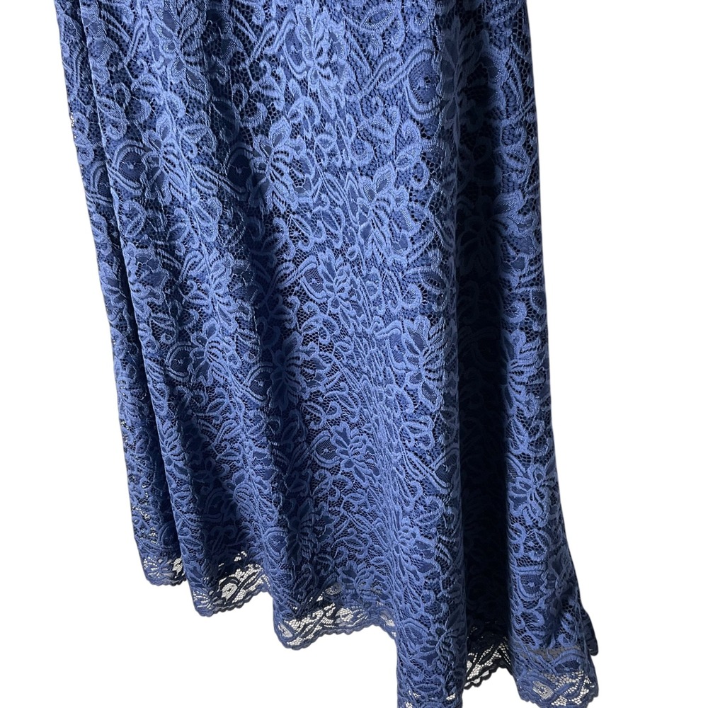 Kiyonna Luna Lace Dress Knee-Length 3/4-Sleeve Cocktail Navy Blue Size 10 12 - Picture 3 of 8